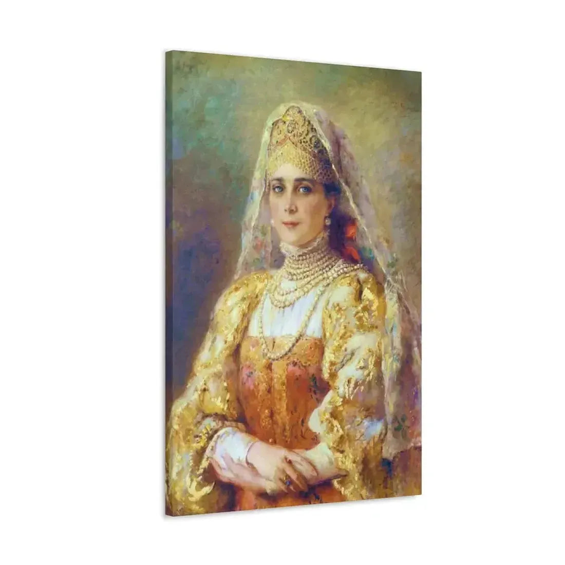 Konstantin Makovsky (1839-1915) Portrait of Princess Zinaida Yusupova in Russian Costume - Canvas Wall Art - The Sticker Space