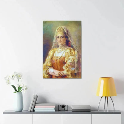 Konstantin Makovsky (1839-1915) Portrait of Princess Zinaida Yusupova in Russian Costume - Canvas Wall Art - The Sticker Space