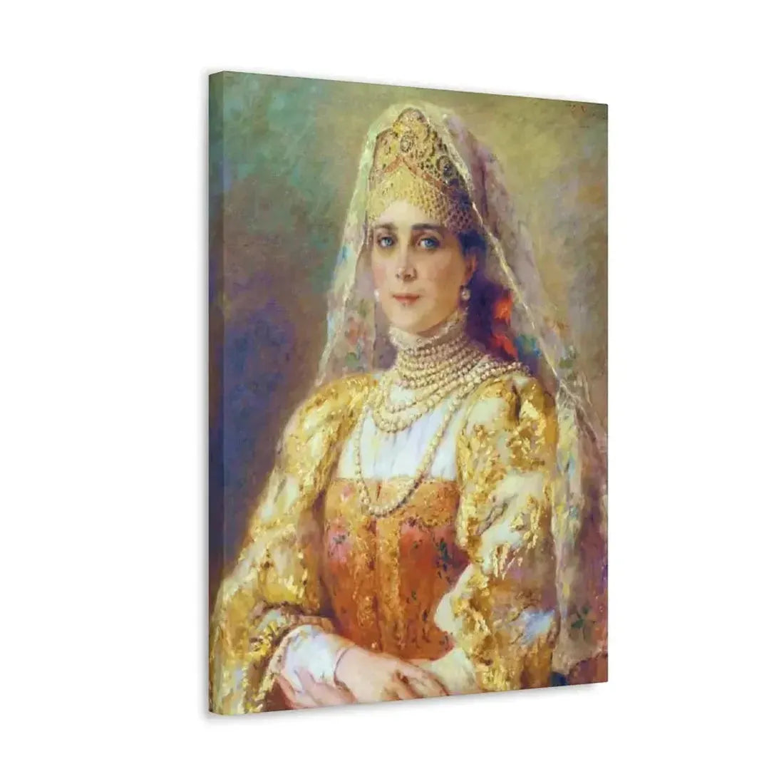 Konstantin Makovsky (1839-1915) Portrait of Princess Zinaida Yusupova in Russian Costume - Canvas Wall Art - The Sticker Space