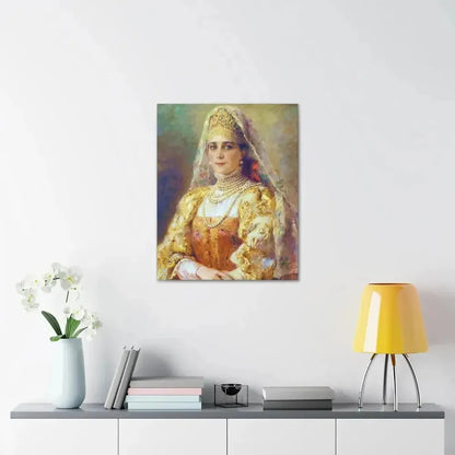 Konstantin Makovsky (1839-1915) Portrait of Princess Zinaida Yusupova in Russian Costume - Canvas Wall Art - The Sticker Space