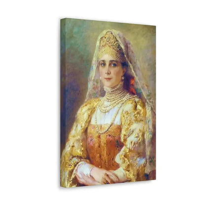 Konstantin Makovsky (1839-1915) Portrait of Princess Zinaida Yusupova in Russian Costume - Canvas Wall Art - The Sticker Space