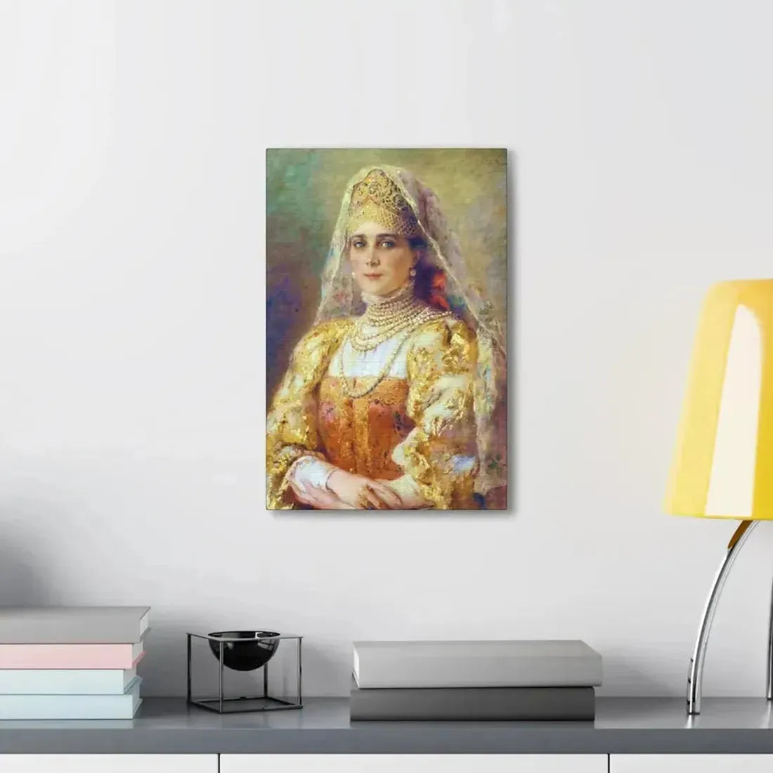 Konstantin Makovsky (1839-1915) Portrait of Princess Zinaida Yusupova in Russian Costume - Canvas Wall Art - The Sticker Space