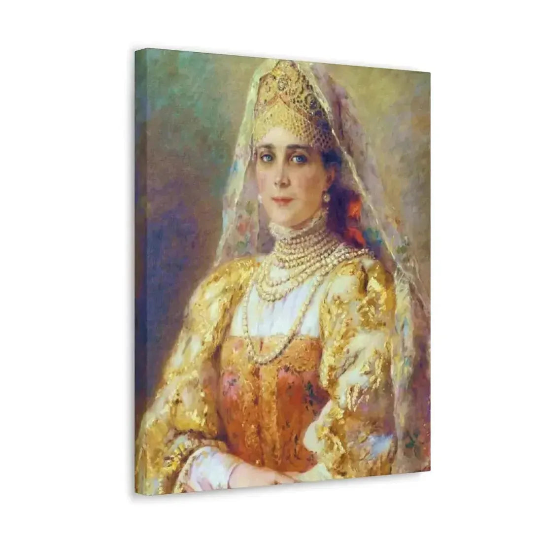 Konstantin Makovsky (1839-1915) Portrait of Princess Zinaida Yusupova in Russian Costume - Canvas Wall Art - The Sticker Space