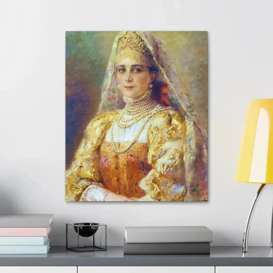 Konstantin Makovsky (1839-1915) Portrait of Princess Zinaida Yusupova in Russian Costume - Canvas Wall Art - The Sticker Space