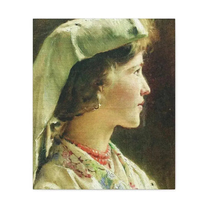 Konstantin Makovsky (1839-1915) Portrait of the Girl - 1910 - Canvas Wall Art 20″ x 24″ 1.25" - The Sticker Space