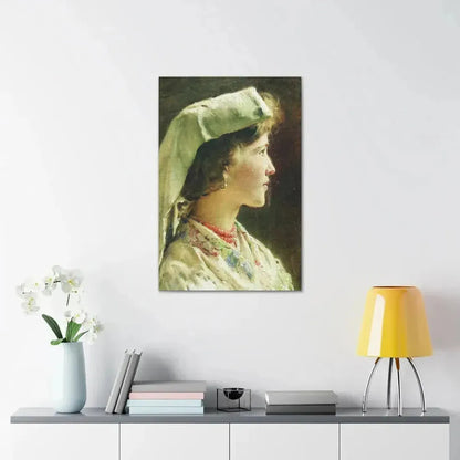 Konstantin Makovsky (1839-1915) Portrait of the Girl - 1910 - Canvas Wall Art - The Sticker Space