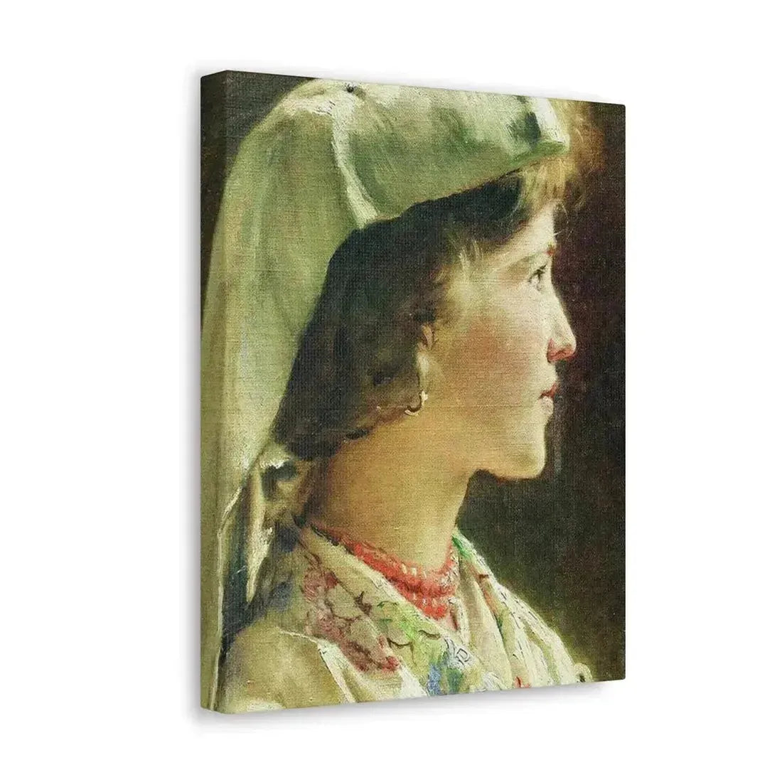 Konstantin Makovsky (1839-1915) Portrait of the Girl - 1910 - Canvas Wall Art - The Sticker Space