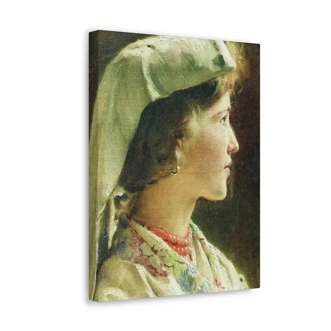 Konstantin Makovsky (1839-1915) Portrait of the Girl - 1910 - Canvas Wall Art - The Sticker Space