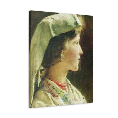 Konstantin Makovsky (1839-1915) Portrait of the Girl - 1910 - Canvas Wall Art - The Sticker Space