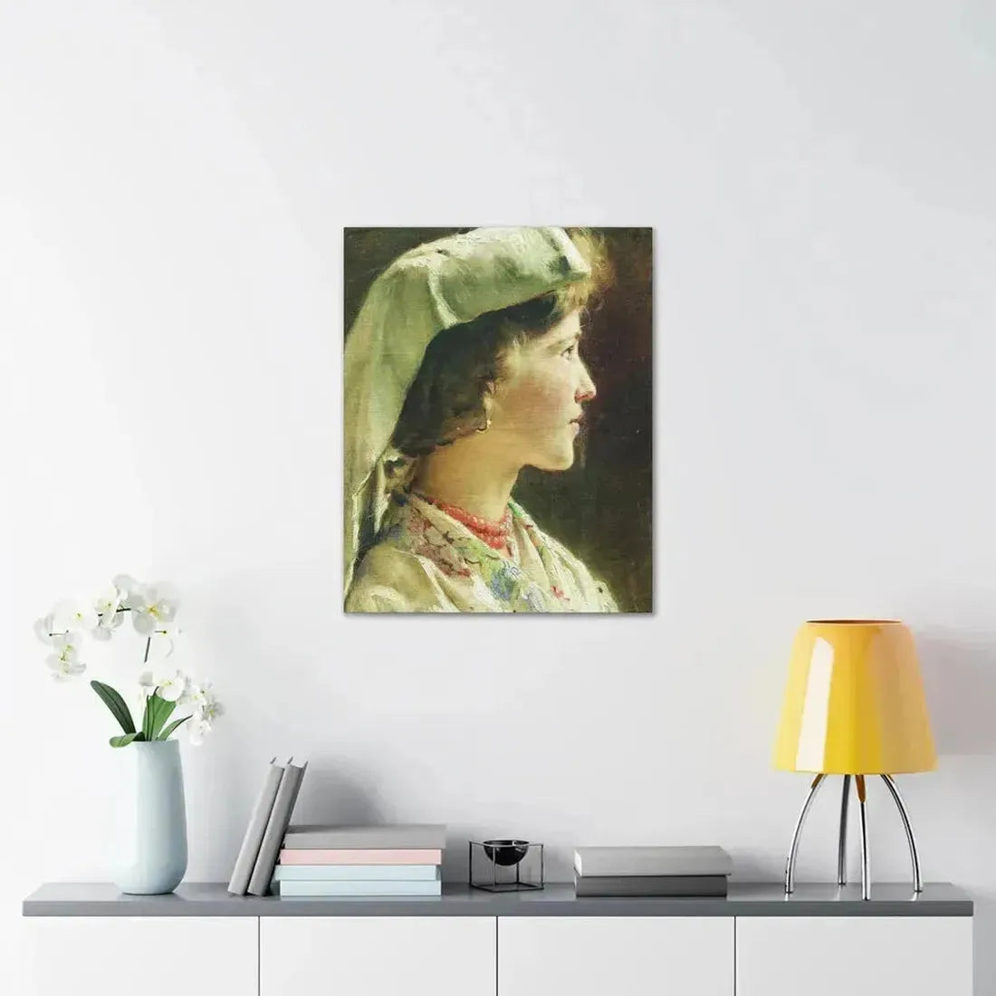 Konstantin Makovsky (1839-1915) Portrait of the Girl - 1910 - Canvas Wall Art - The Sticker Space