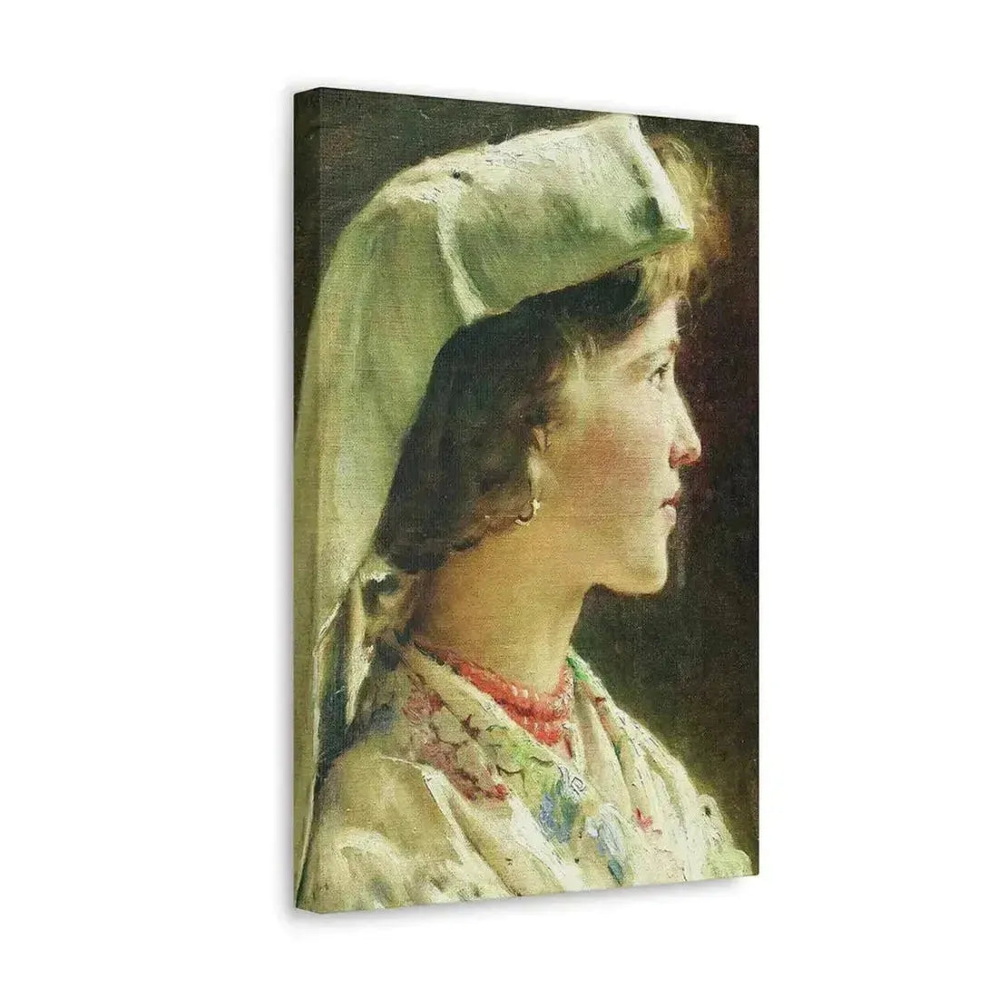 Konstantin Makovsky (1839-1915) Portrait of the Girl - 1910 - Canvas Wall Art - The Sticker Space