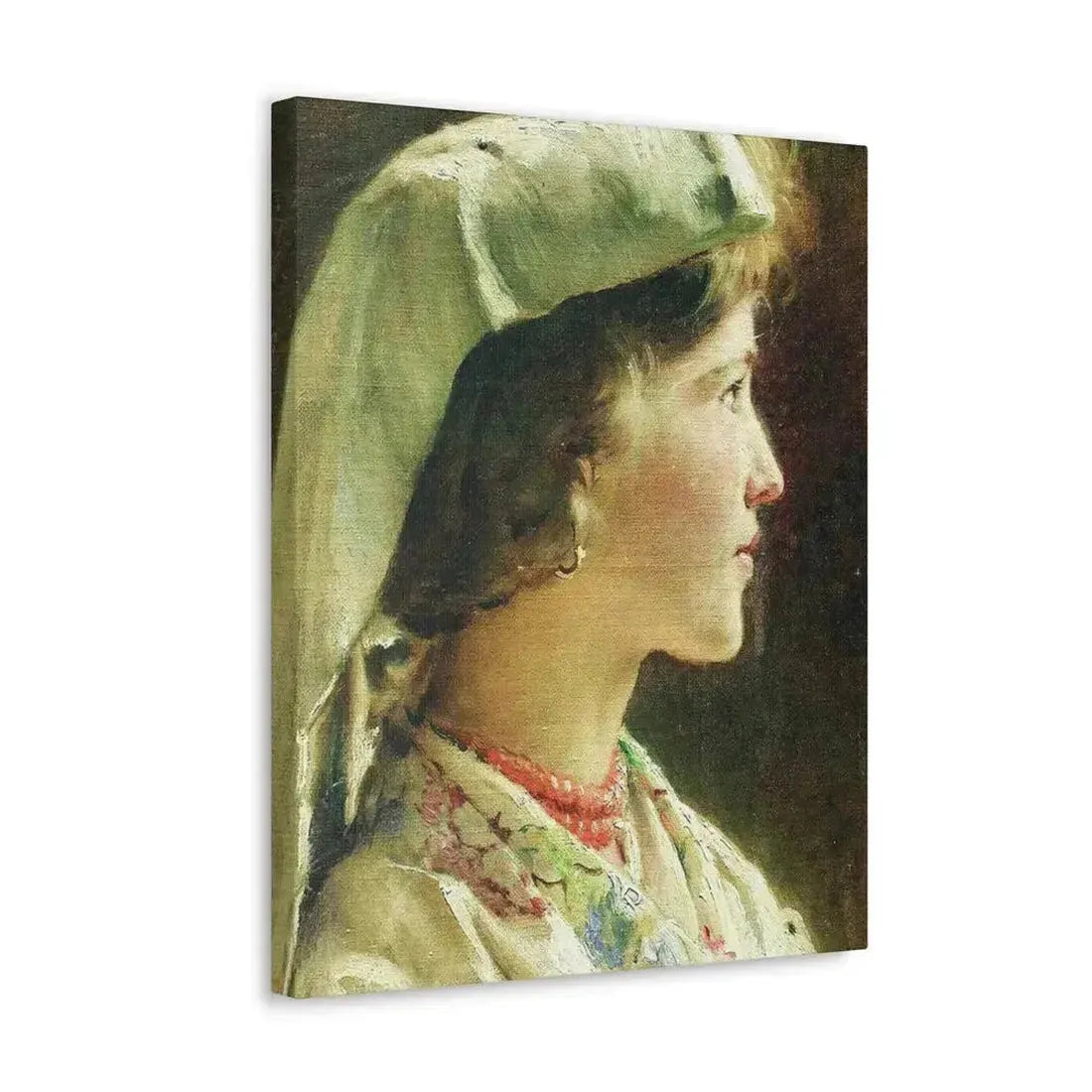 Konstantin Makovsky (1839-1915) Portrait of the Girl - 1910 - Canvas Wall Art - The Sticker Space