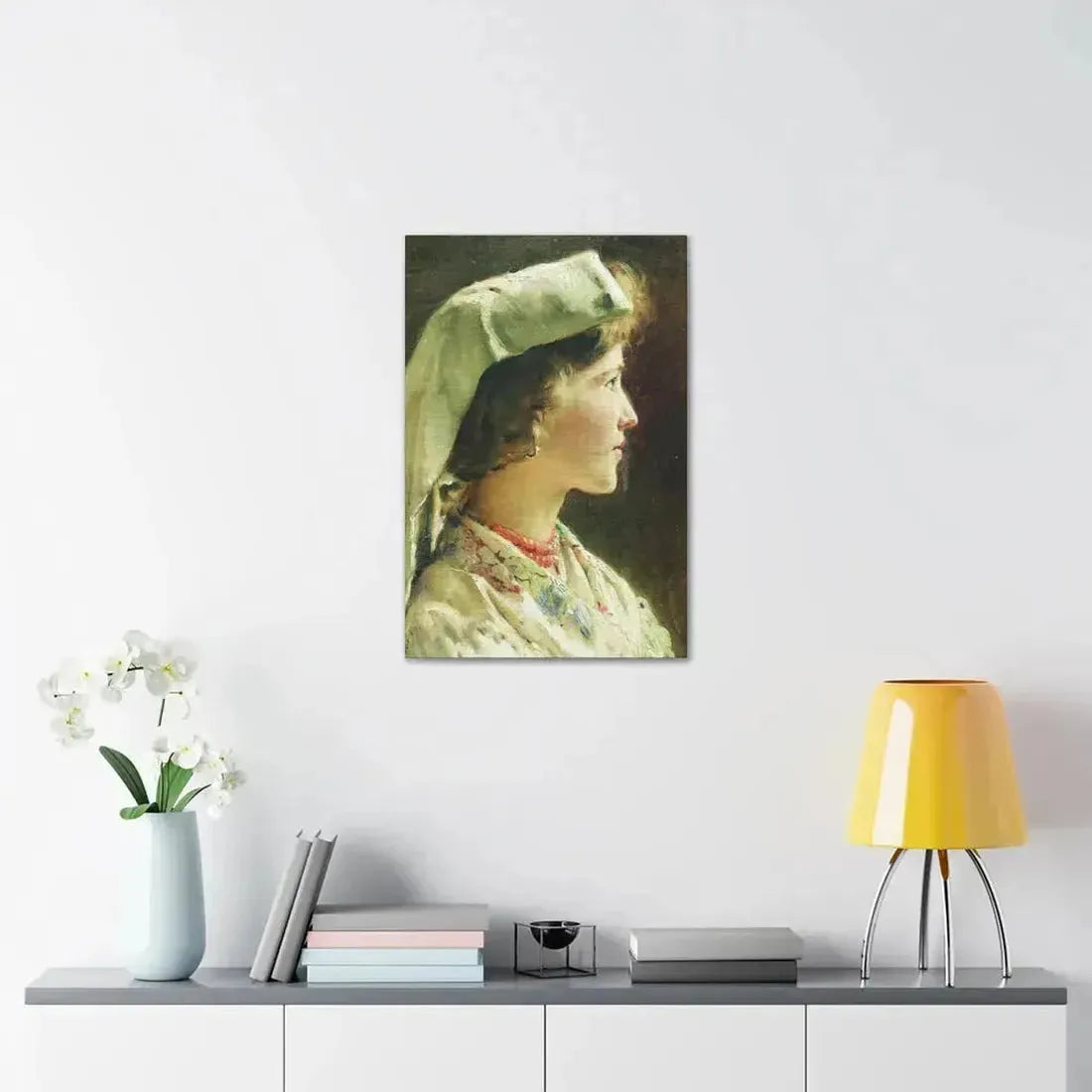 Konstantin Makovsky (1839-1915) Portrait of the Girl - 1910 - Canvas Wall Art - The Sticker Space