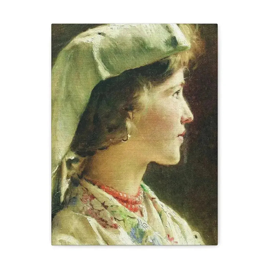 Konstantin Makovsky (1839-1915) Portrait of the Girl - 1910 - Canvas Wall Art - The Sticker Space