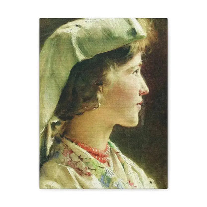 Konstantin Makovsky (1839-1915) Portrait of the Girl - 1910 - Canvas Wall Art - The Sticker Space