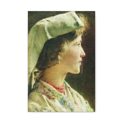 Konstantin Makovsky (1839-1915) Portrait of the Girl - 1910 - Canvas Wall Art - The Sticker Space