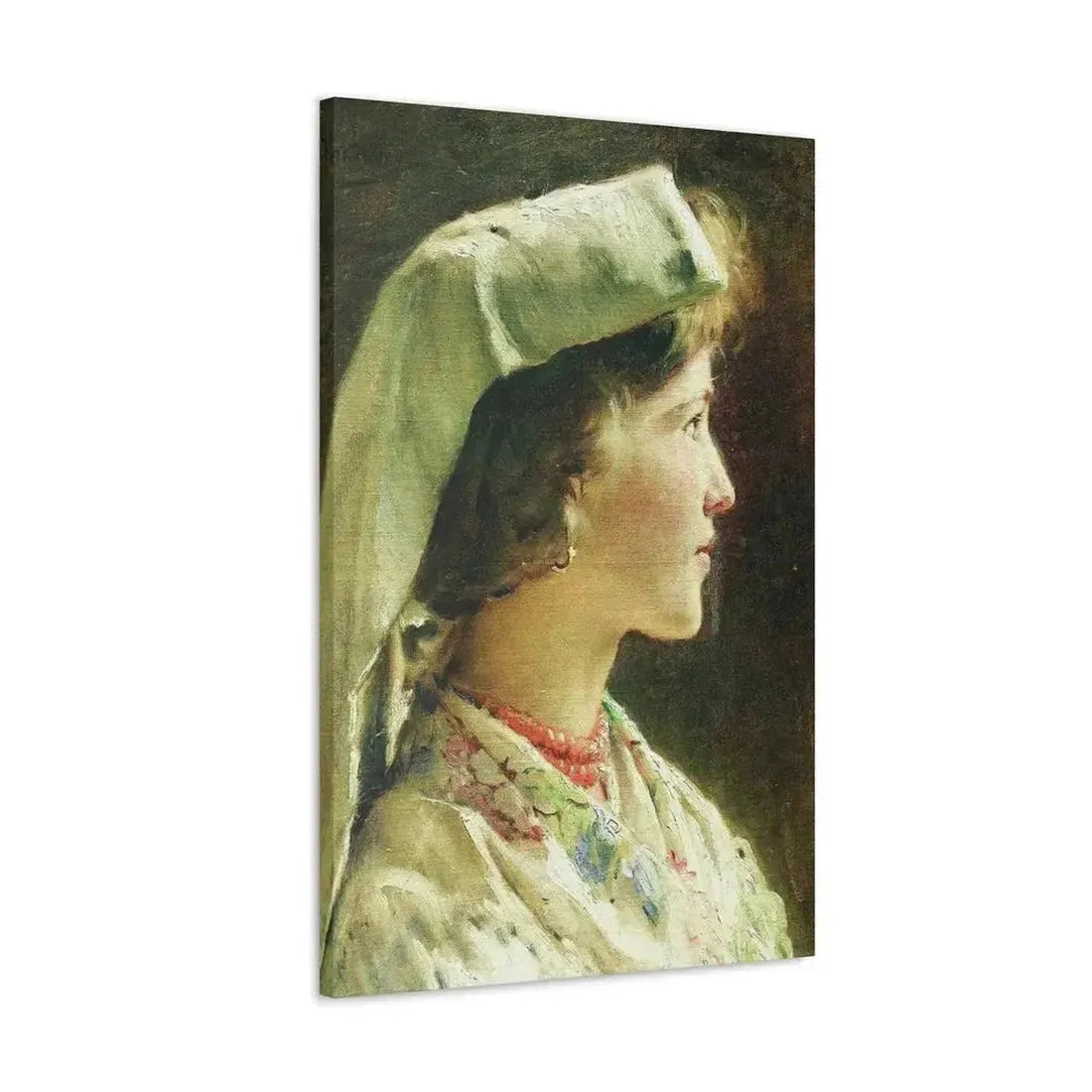 Konstantin Makovsky (1839-1915) Portrait of the Girl - 1910 - Canvas Wall Art - The Sticker Space