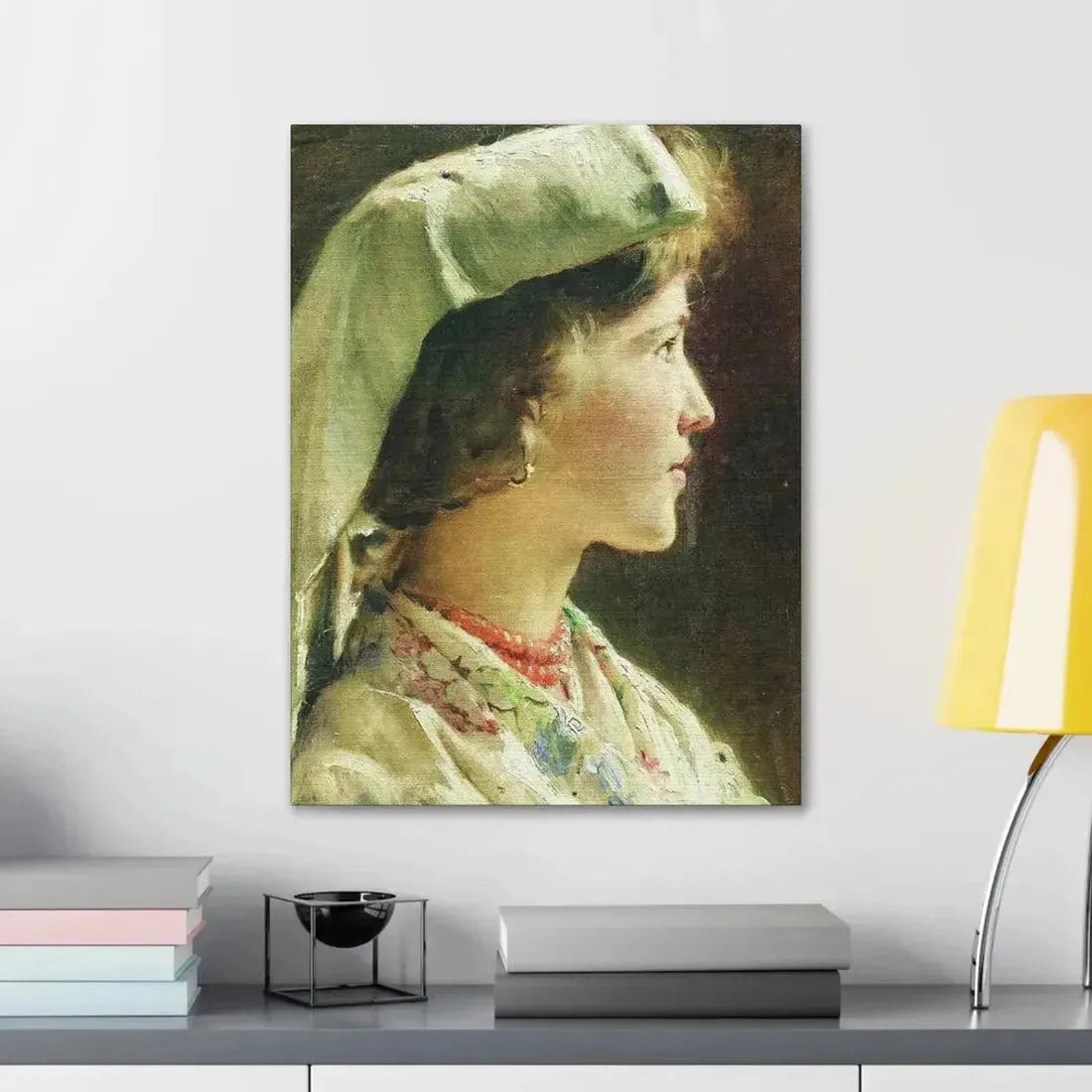 Konstantin Makovsky (1839-1915) Portrait of the Girl - 1910 - Canvas Wall Art - The Sticker Space