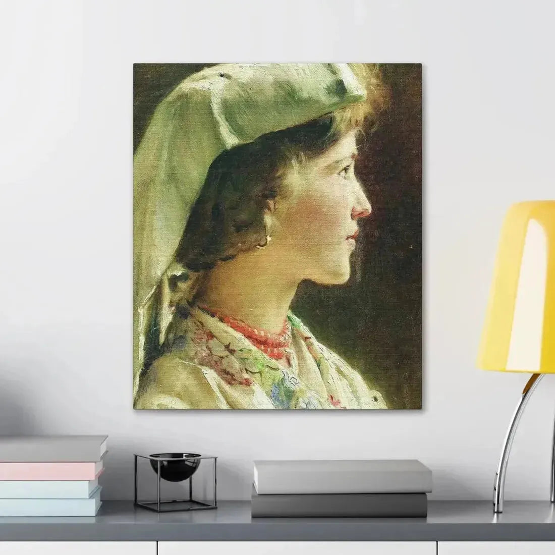 Konstantin Makovsky (1839-1915) Portrait of the Girl - 1910 - Canvas Wall Art - The Sticker Space