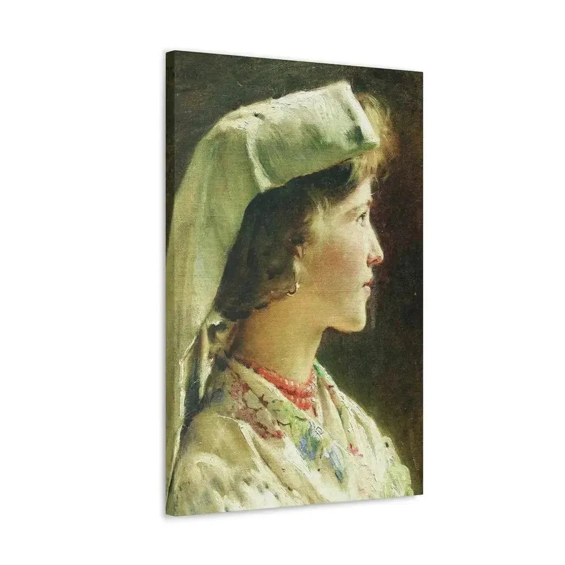 Konstantin Makovsky (1839-1915) Portrait of the Girl - 1910 - Canvas Wall Art - The Sticker Space