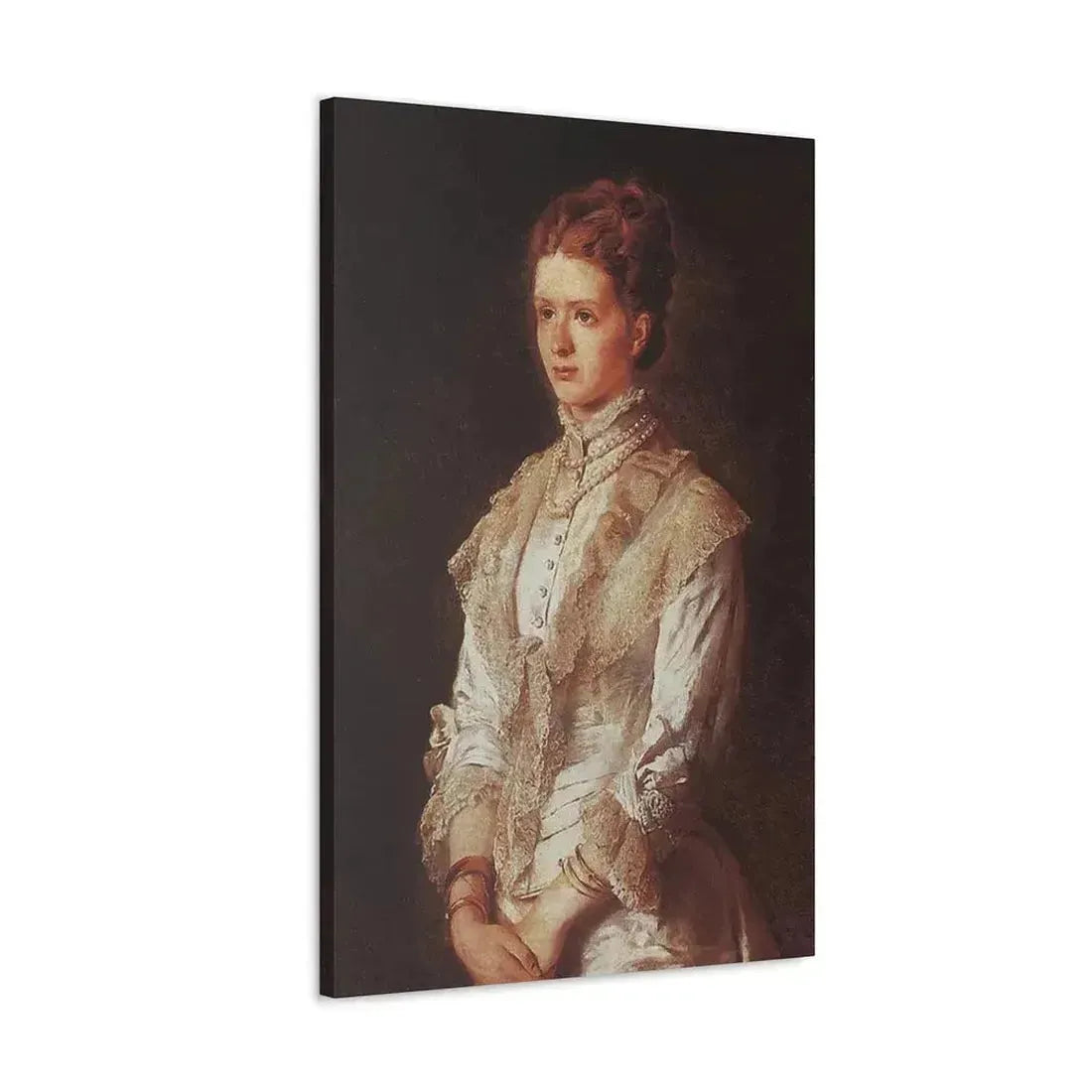 Konstantin Makovsky (1839-1915) Portrait of the Girl in Blue Dress - Canvas Wall Art - The Sticker Space