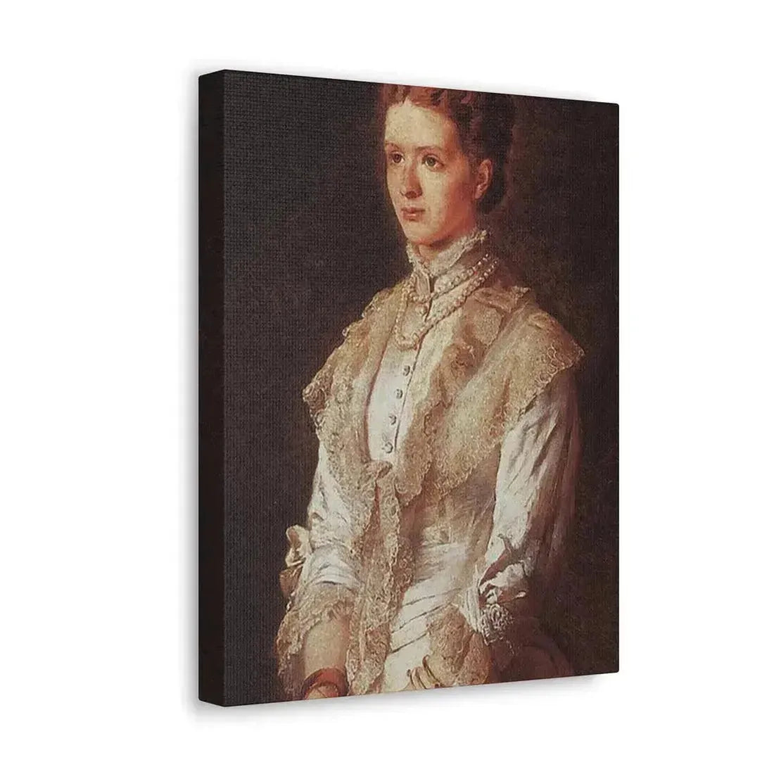 Konstantin Makovsky (1839-1915) Portrait of the Girl in Blue Dress - Canvas Wall Art - The Sticker Space