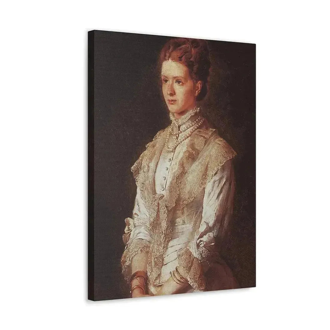 Konstantin Makovsky (1839-1915) Portrait of the Girl in Blue Dress - Canvas Wall Art - The Sticker Space