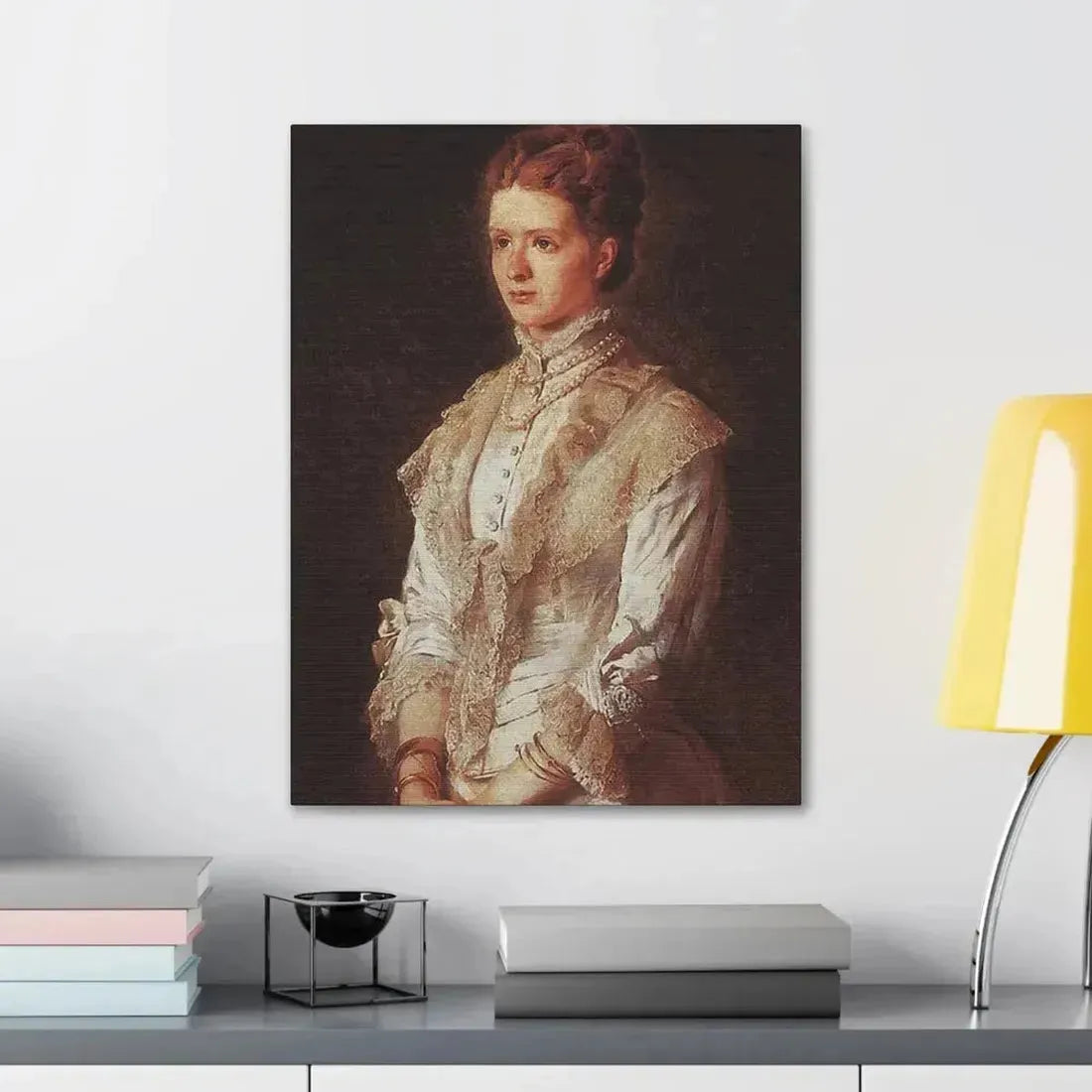 Konstantin Makovsky (1839-1915) Portrait of the Girl in Blue Dress - Canvas Wall Art - The Sticker Space