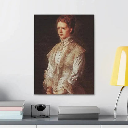 Konstantin Makovsky (1839-1915) Portrait of the Girl in Blue Dress - Canvas Wall Art - The Sticker Space