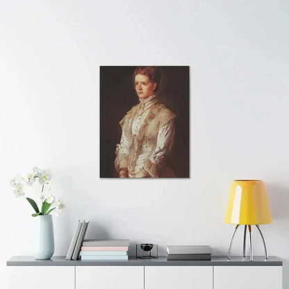 Konstantin Makovsky (1839-1915) Portrait of the Girl in Blue Dress - Canvas Wall Art - The Sticker Space