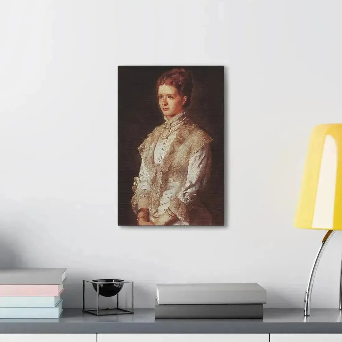 Konstantin Makovsky (1839-1915) Portrait of the Girl in Blue Dress - Canvas Wall Art - The Sticker Space