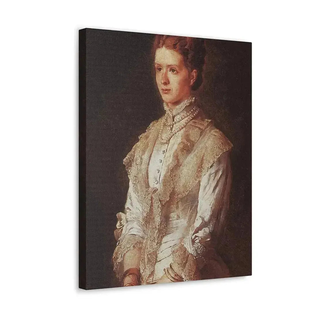 Konstantin Makovsky (1839-1915) Portrait of the Girl in Blue Dress - Canvas Wall Art - The Sticker Space