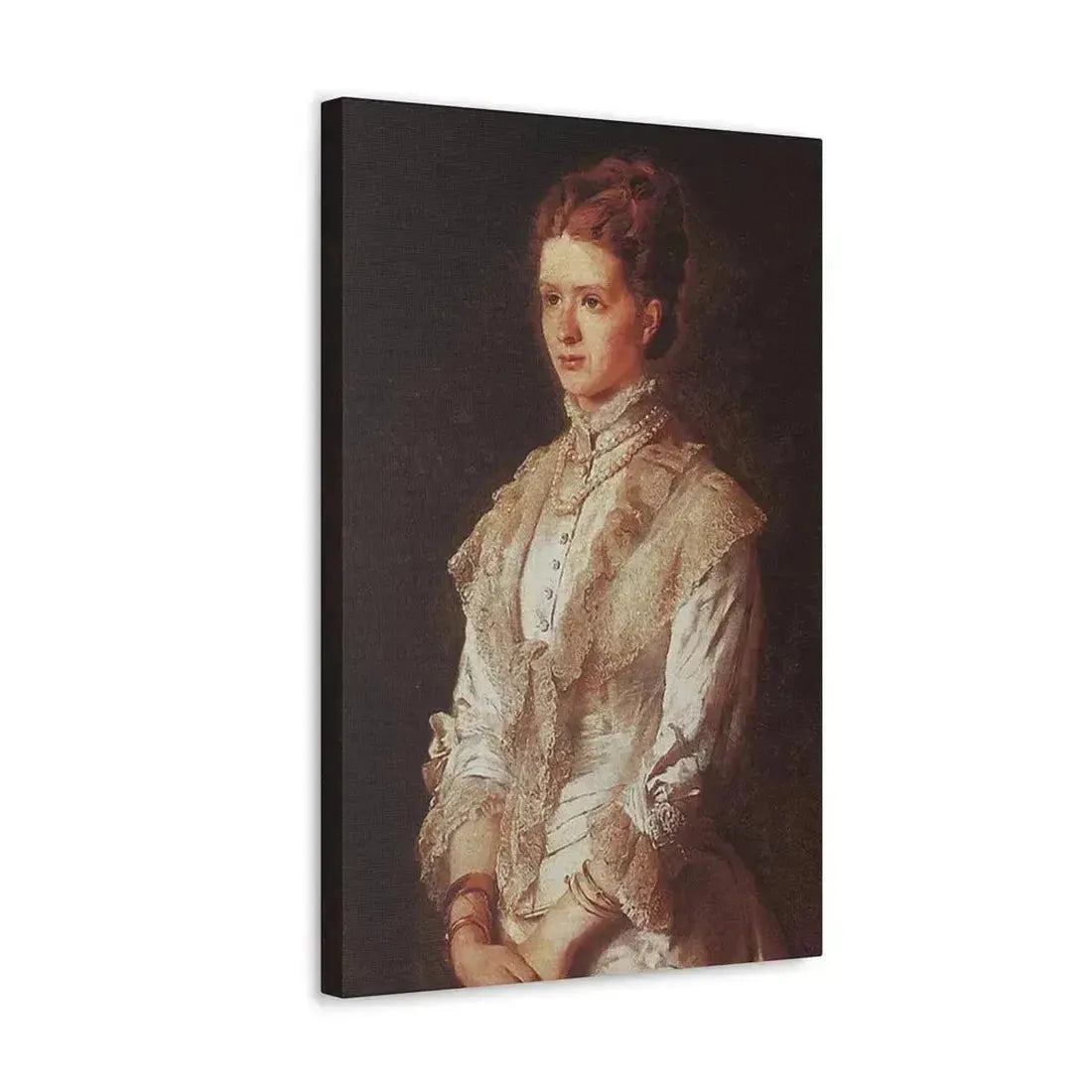 Konstantin Makovsky (1839-1915) Portrait of the Girl in Blue Dress - Canvas Wall Art - The Sticker Space