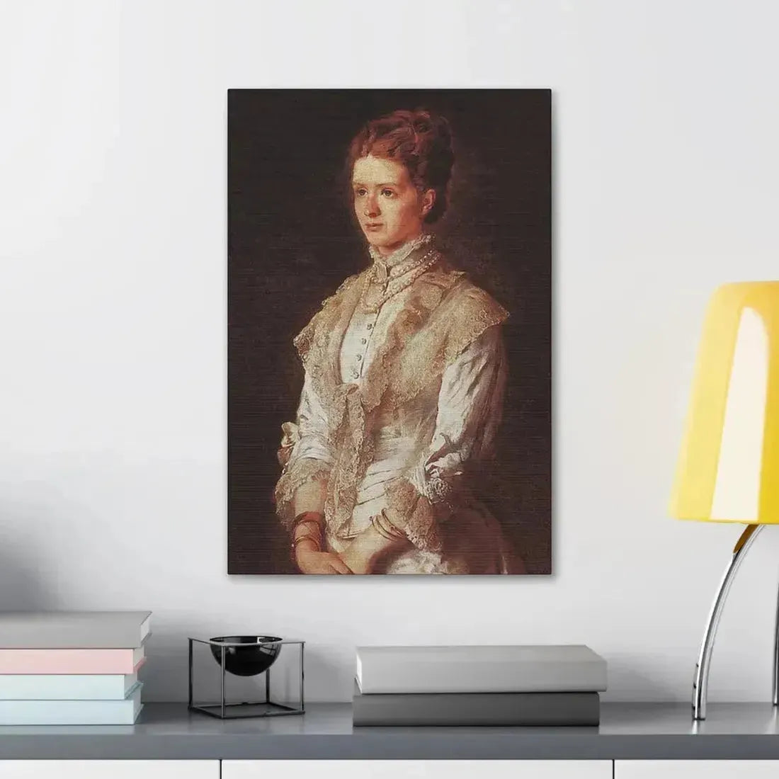 Konstantin Makovsky (1839-1915) Portrait of the Girl in Blue Dress - Canvas Wall Art - The Sticker Space