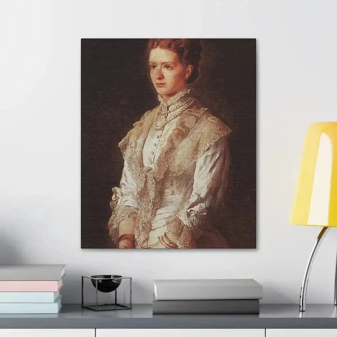 Konstantin Makovsky (1839-1915) Portrait of the Girl in Blue Dress - Canvas Wall Art - The Sticker Space