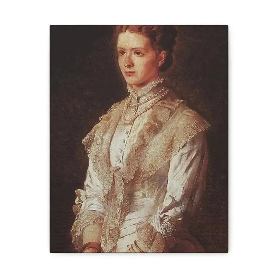 Konstantin Makovsky (1839-1915) Portrait of the Girl in Blue Dress - Canvas Wall Art - The Sticker Space