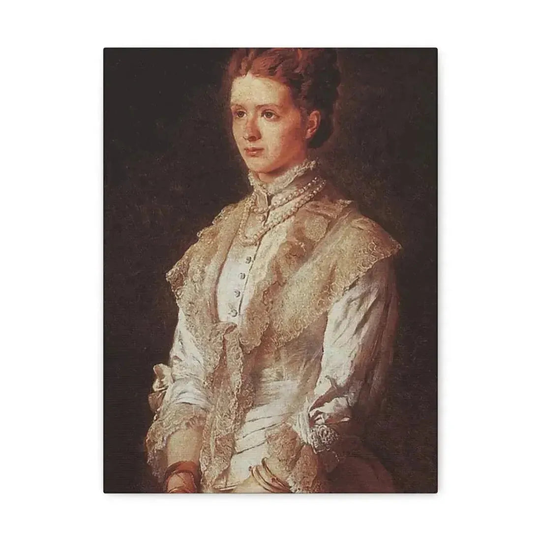 Konstantin Makovsky (1839-1915) Portrait of the Girl in Blue Dress - Canvas Wall Art - The Sticker Space