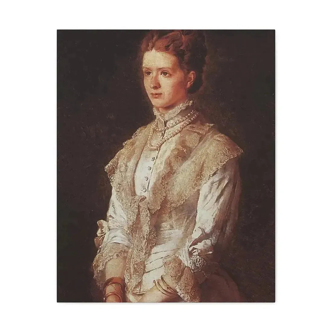 Konstantin Makovsky (1839-1915) Portrait of the Girl in Blue Dress - Canvas Wall Art - The Sticker Space