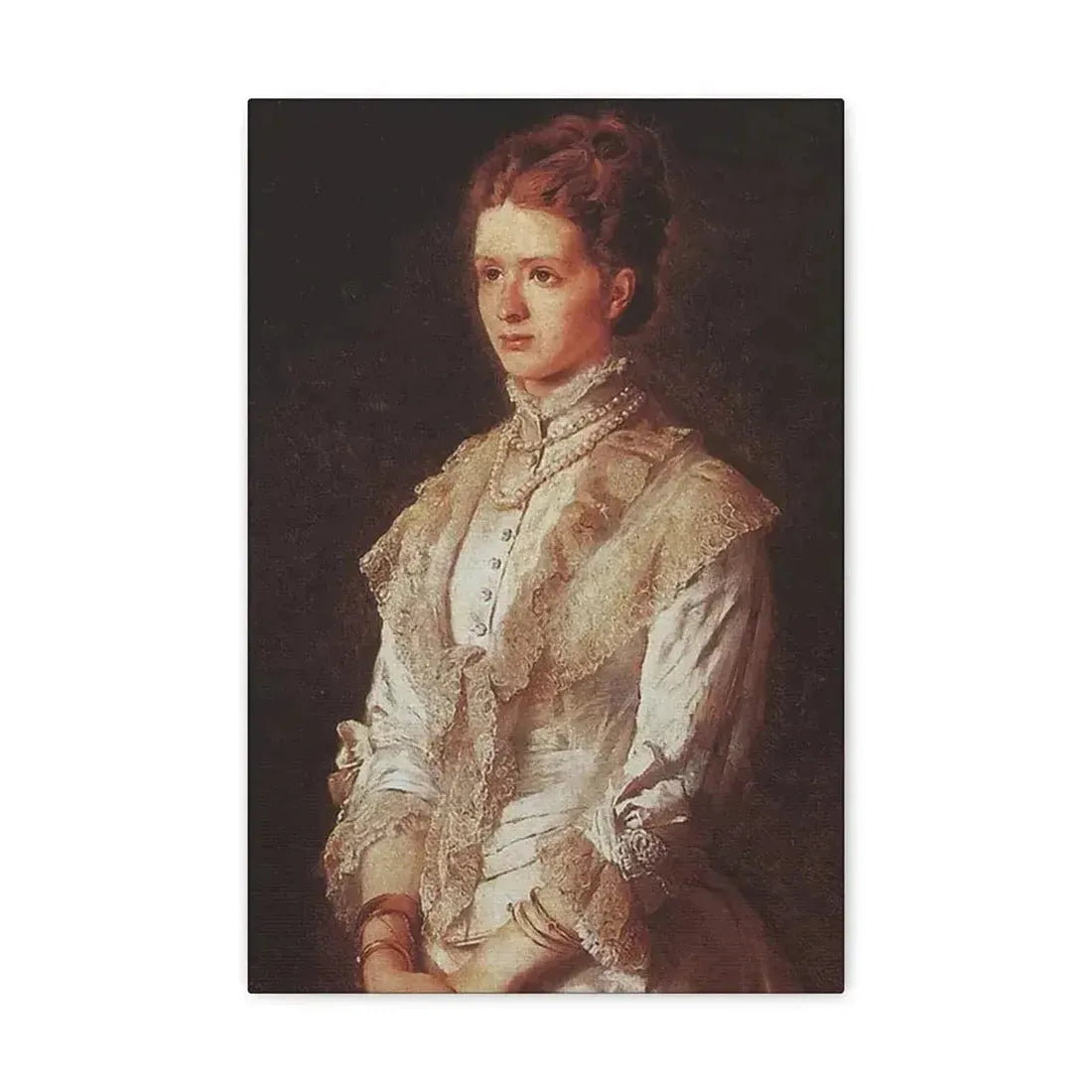 Konstantin Makovsky (1839-1915) Portrait of the Girl in Blue Dress - Canvas Wall Art - The Sticker Space