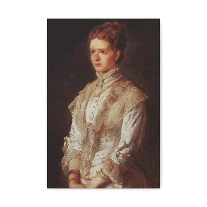 Konstantin Makovsky (1839-1915) Portrait of the Girl in Blue Dress - Canvas Wall Art - The Sticker Space