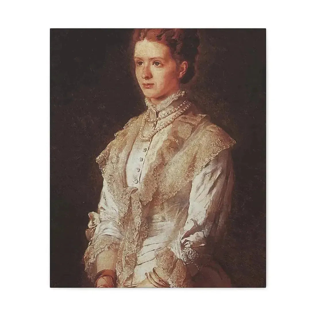 Konstantin Makovsky (1839-1915) Portrait of the Girl in Blue Dress - Canvas Wall Art - The Sticker Space