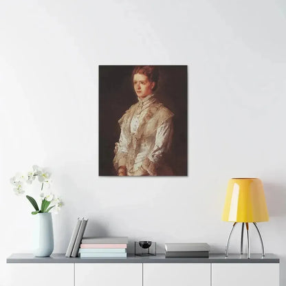 Konstantin Makovsky (1839-1915) Portrait of the Girl in Blue Dress - Canvas Wall Art - The Sticker Space