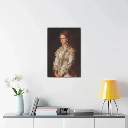 Konstantin Makovsky (1839-1915) Portrait of the Girl in Blue Dress - Canvas Wall Art - The Sticker Space