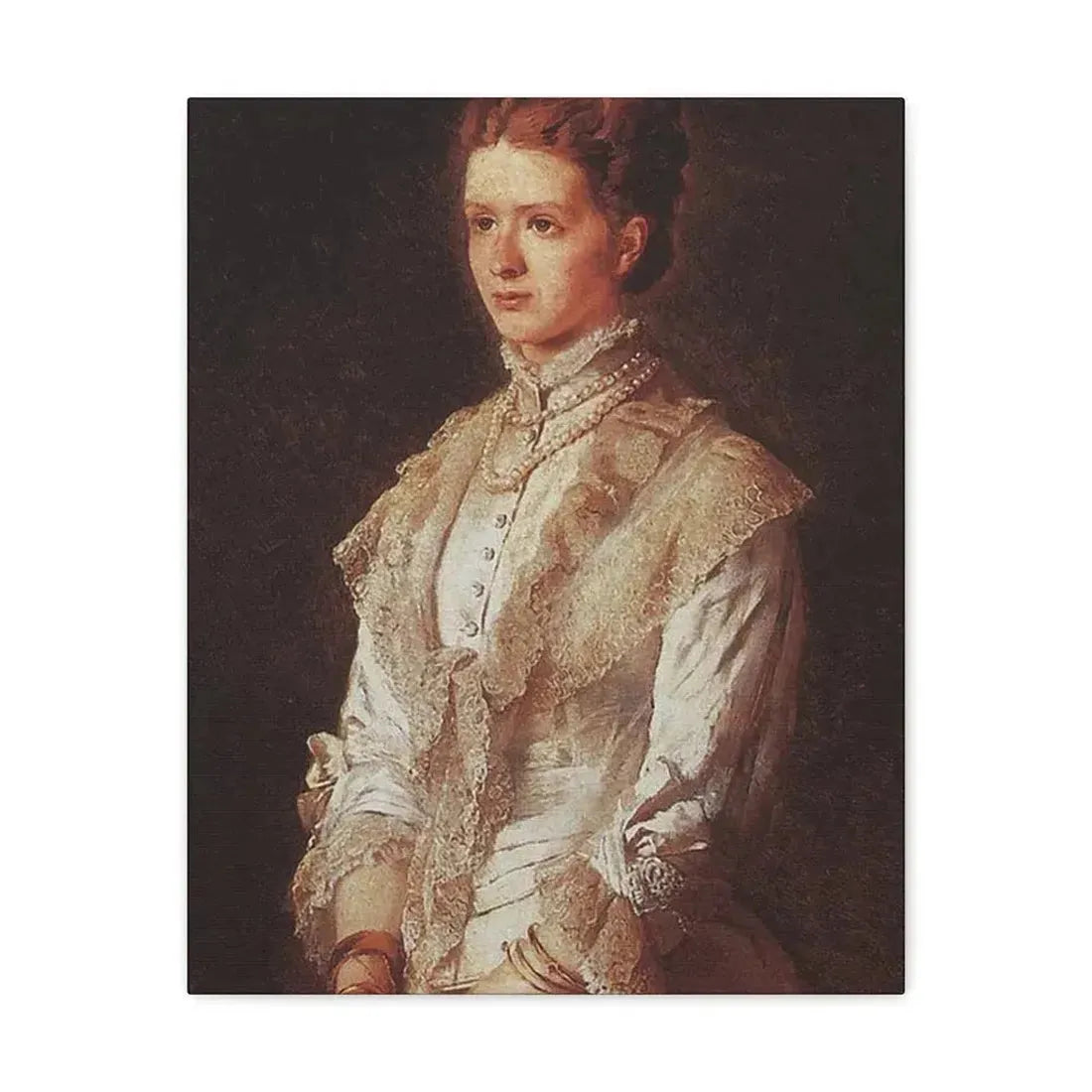 Konstantin Makovsky (1839-1915) Portrait of the Girl in Blue Dress - Canvas Wall Art - The Sticker Space