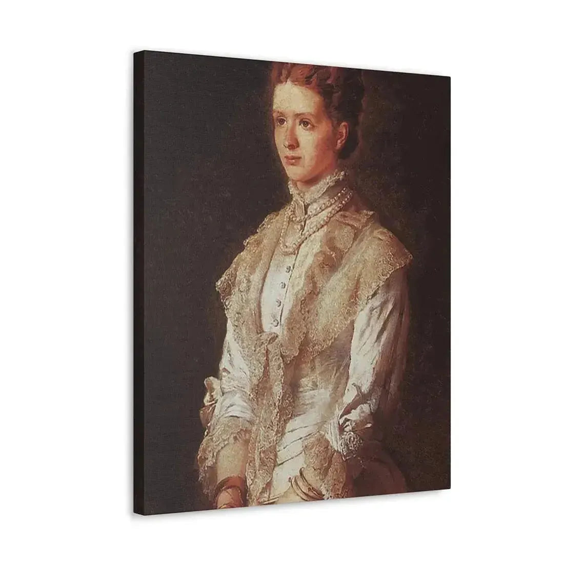 Konstantin Makovsky (1839-1915) Portrait of the Girl in Blue Dress - Canvas Wall Art - The Sticker Space