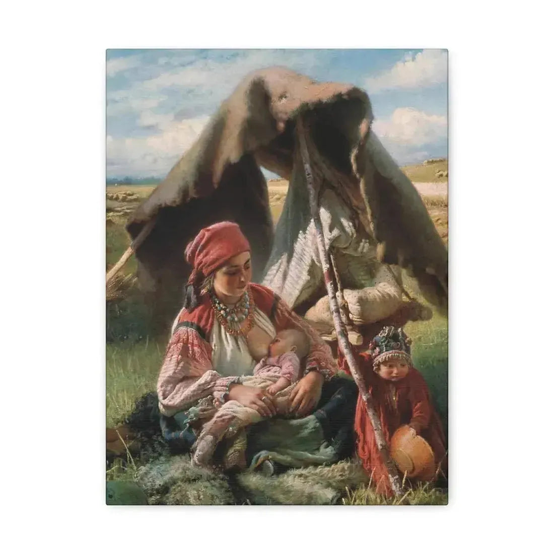 Konstantin Makovsky (1839-1915) Reaper - Canvas Wall Art 12″ x 16″ 1.25" - The Sticker Space