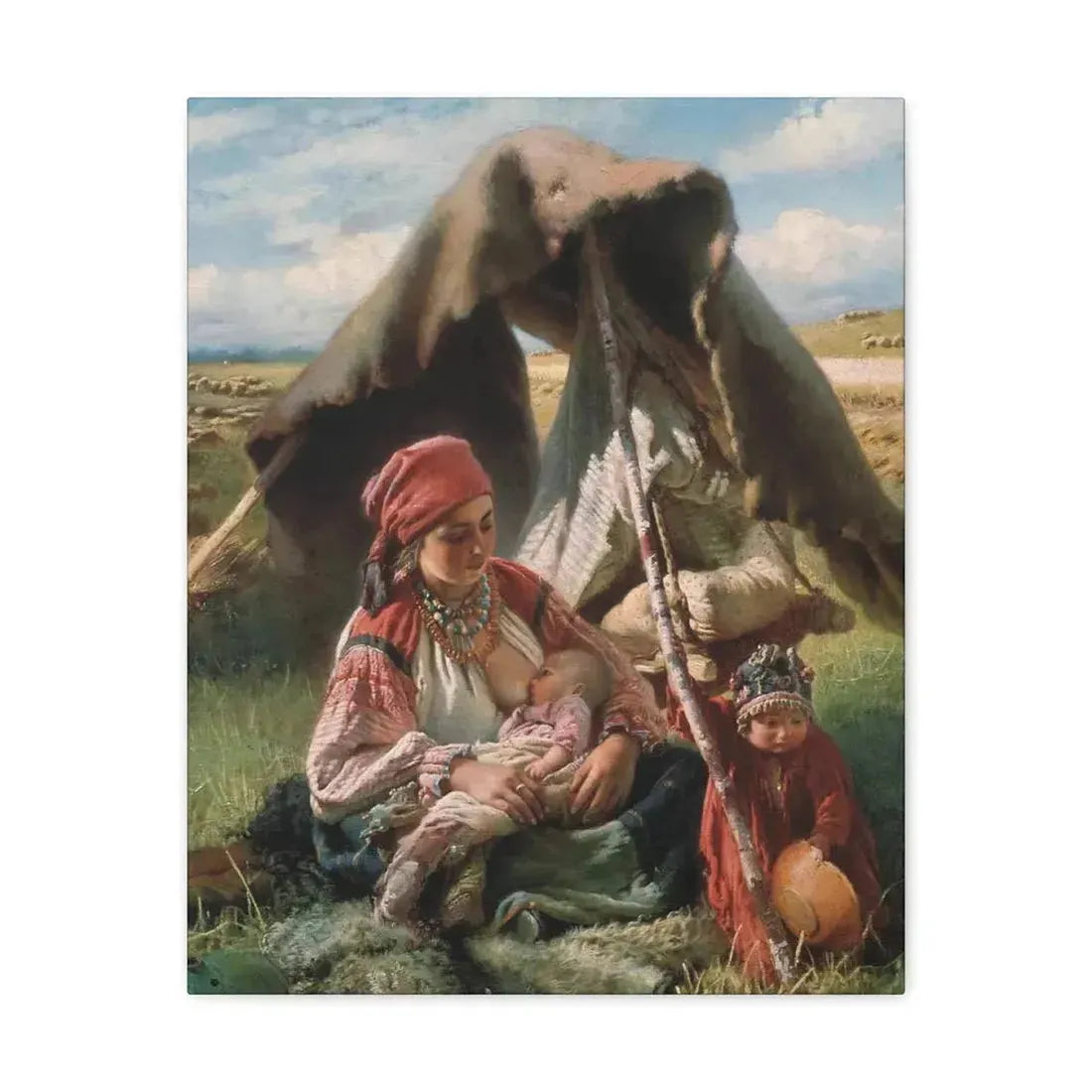 Konstantin Makovsky (1839-1915) Reaper - Canvas Wall Art 16″ x 20″ 1.25" - The Sticker Space