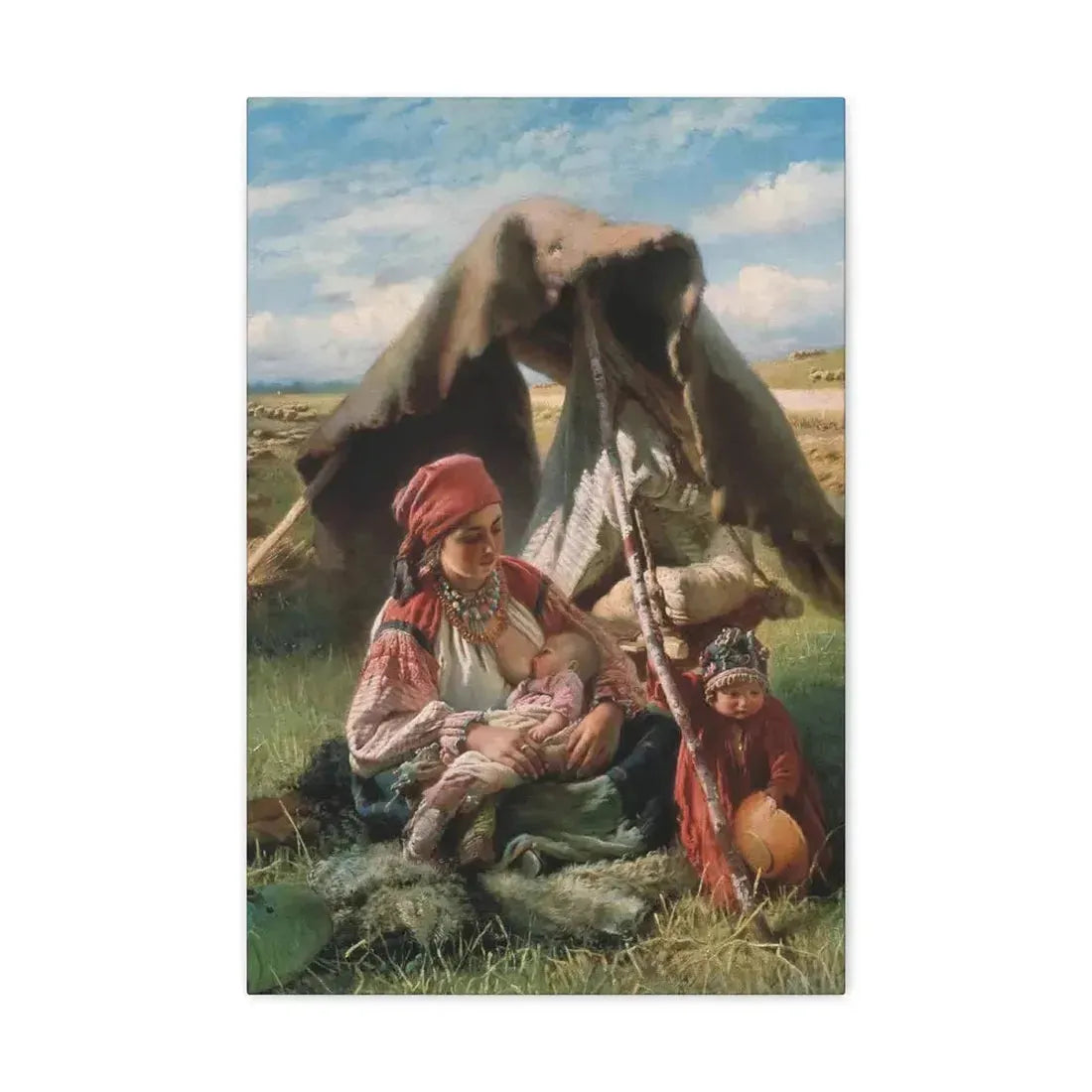 Konstantin Makovsky (1839-1915) Reaper - Canvas Wall Art 16″ x 24″ 1.25" - The Sticker Space