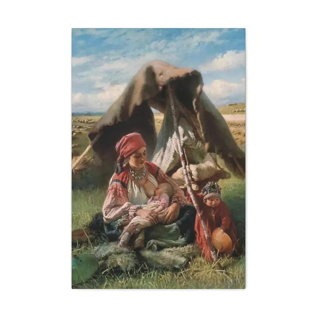 Konstantin Makovsky (1839-1915) Reaper - Canvas Wall Art 20″ x 30″ 1.25" - The Sticker Space