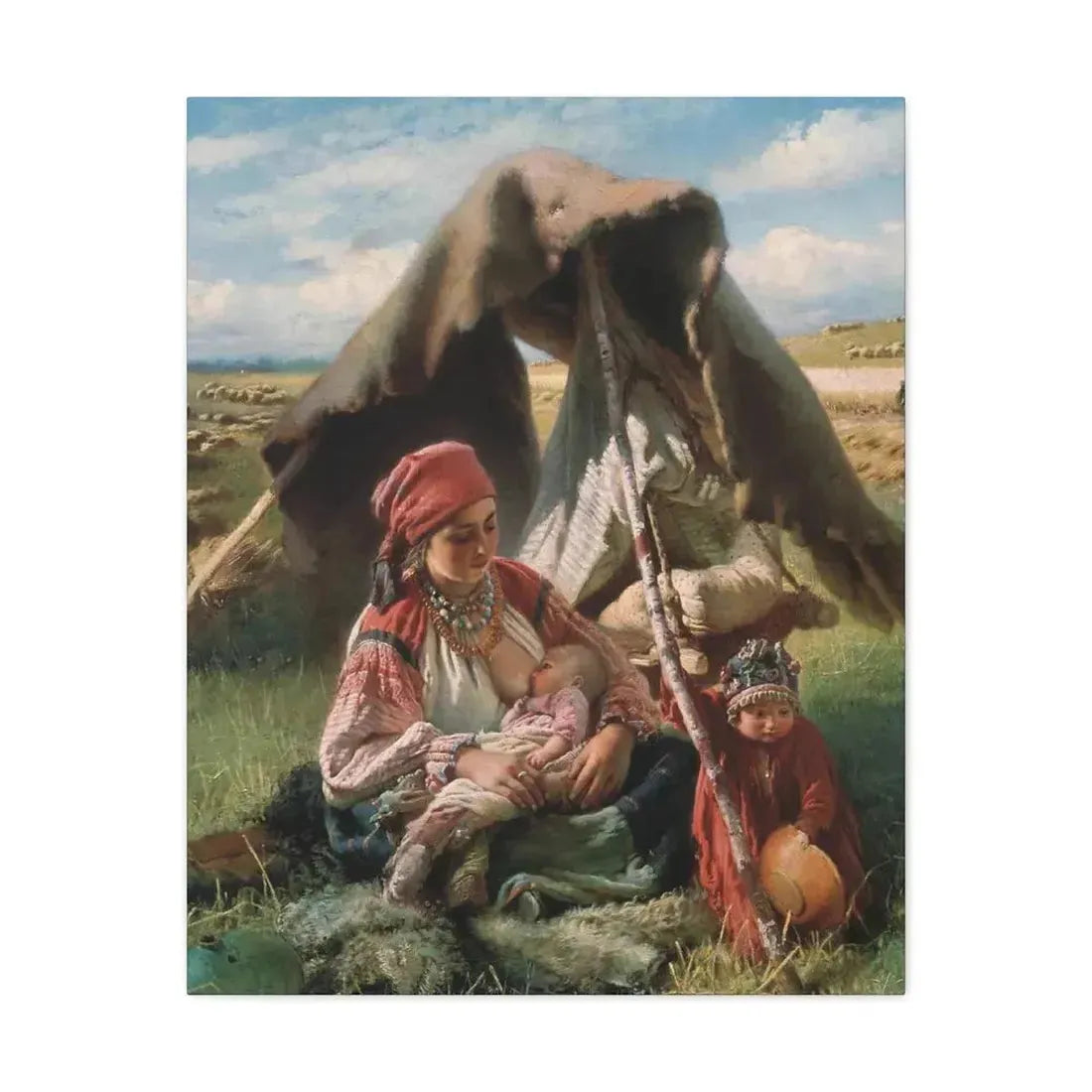 Konstantin Makovsky (1839-1915) Reaper - Canvas Wall Art 24″ x 30″ 1.25" - The Sticker Space